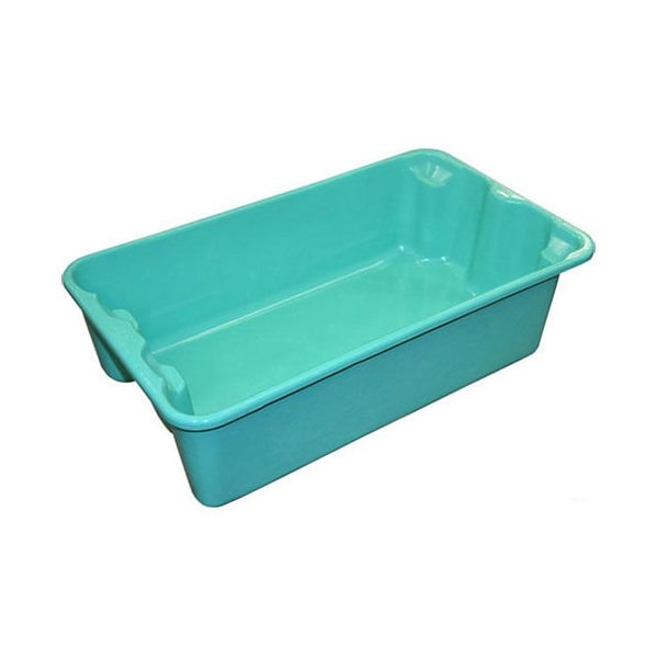 Molded Fiber Glass Tray Co Stack & Nest Storage Tote, 17-7/8 in L x 5 in H, Green, Fiberglass 780208-5170 - main